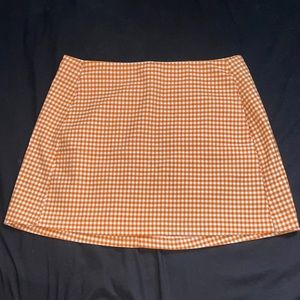 Urban Outfitters Orange Plaid Skirt